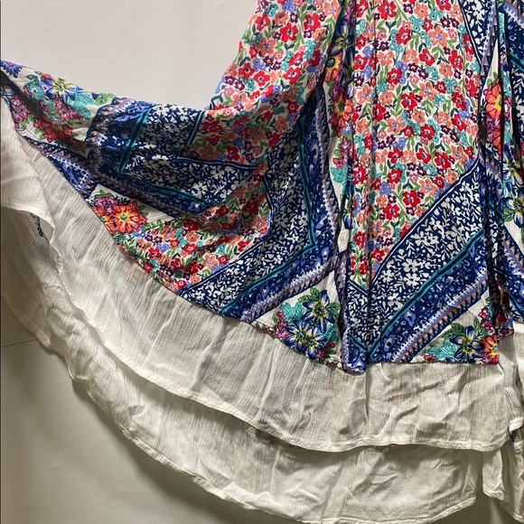 Altar'd State Blue and White Mixed Print Flowy Floral Dress - Picture 5 of 7